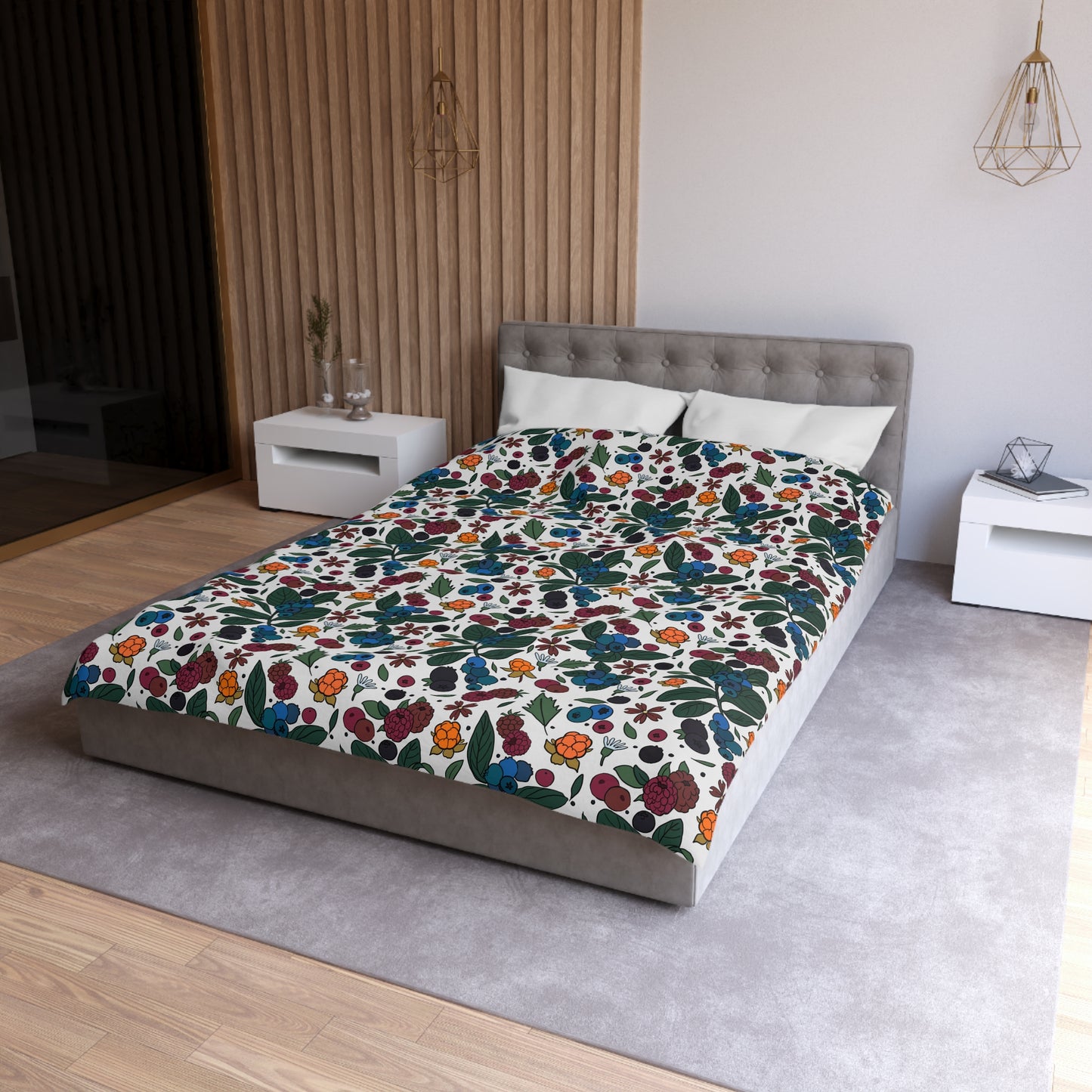 Berry picking - Microfiber Duvet Cover