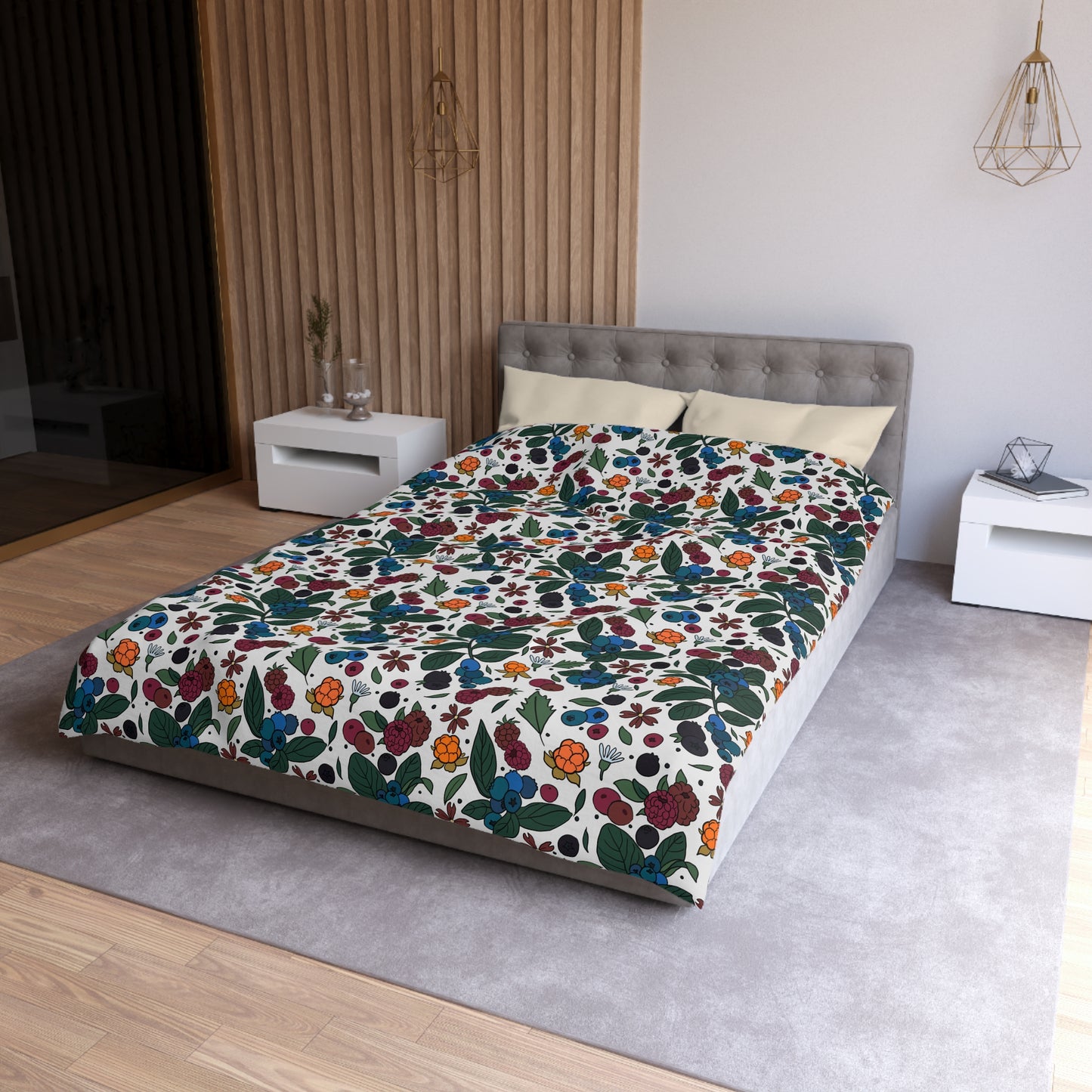 Berry picking - Microfiber Duvet Cover