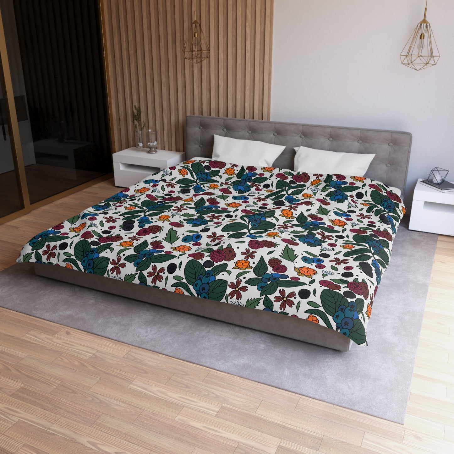 Berry picking - Microfiber Duvet Cover