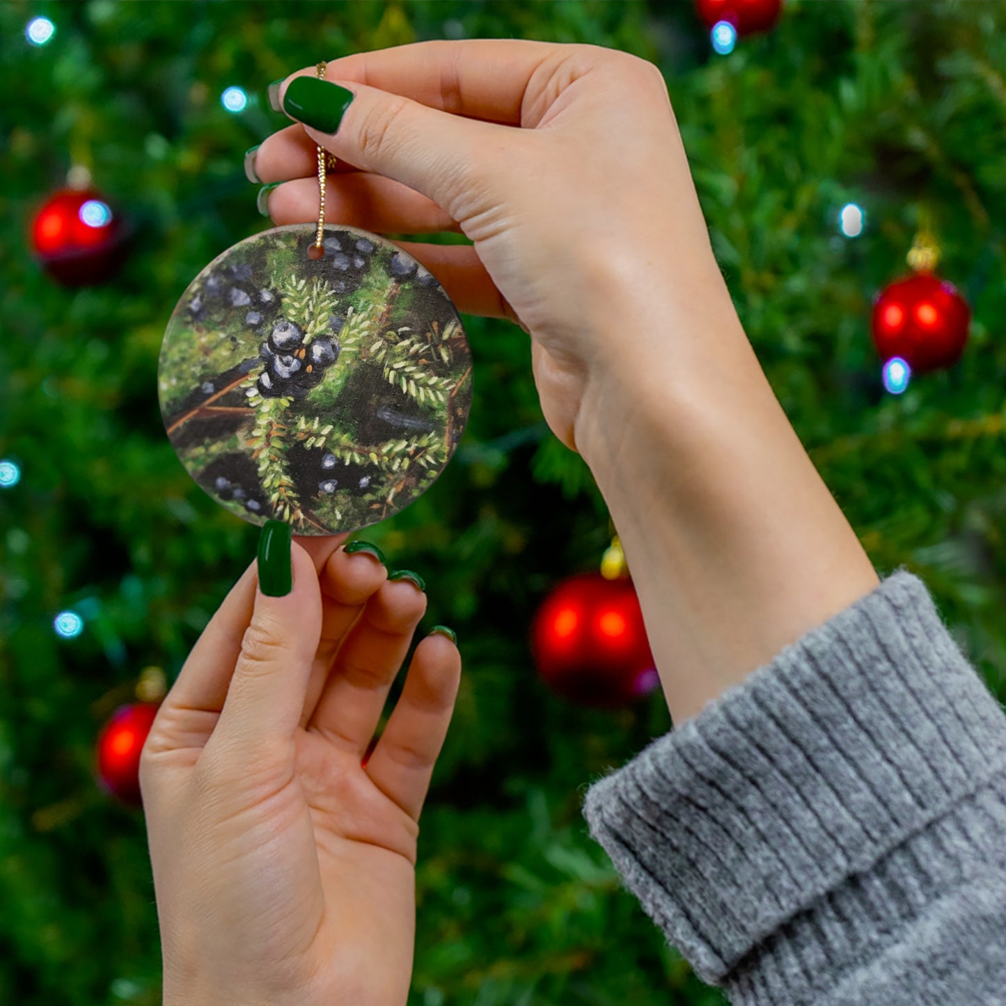 Blackberry Ceramic Ornament - Holiday Decor