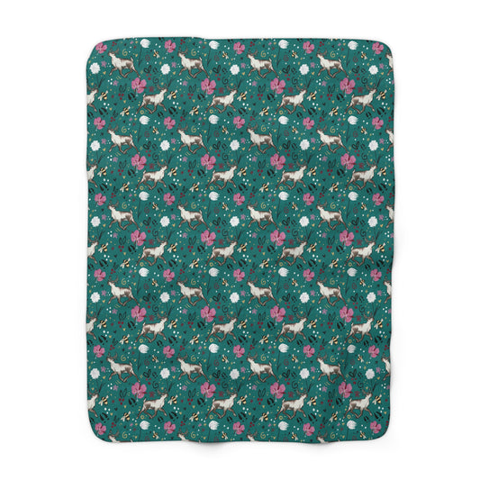 Arctic Cotton Caribou - Sherpa Fleece Blanket