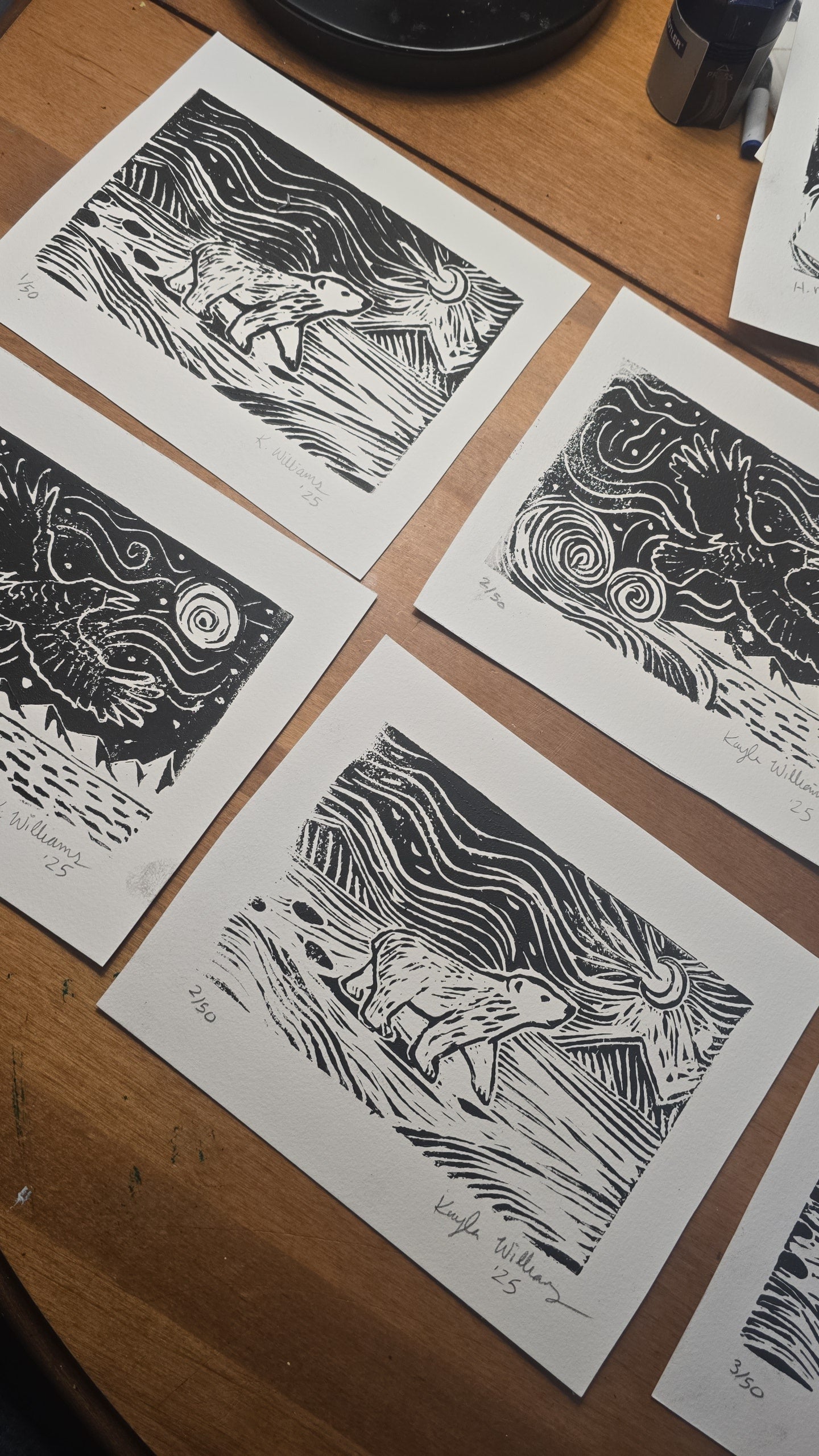 Raven Linocut Prints - Limited Edition