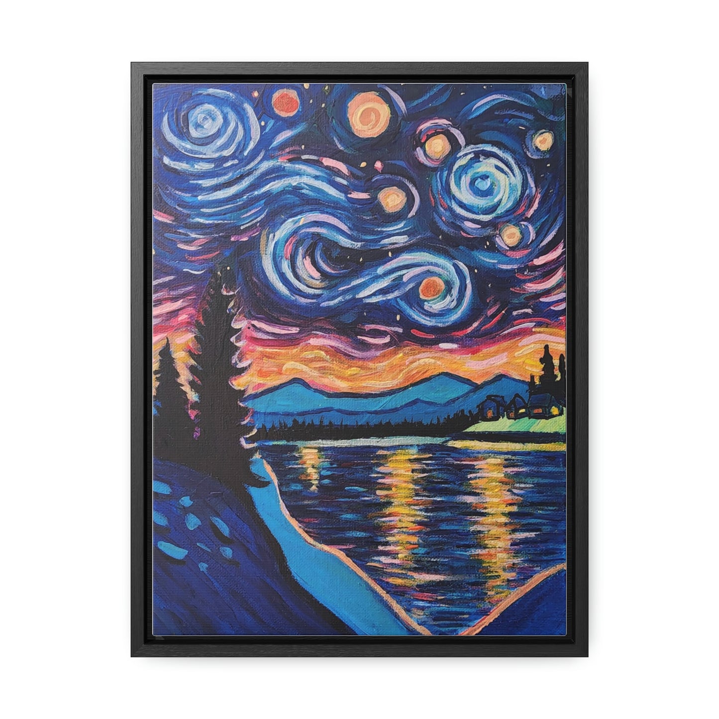 Starry Labrador Night - Gallery Canvas Wraps