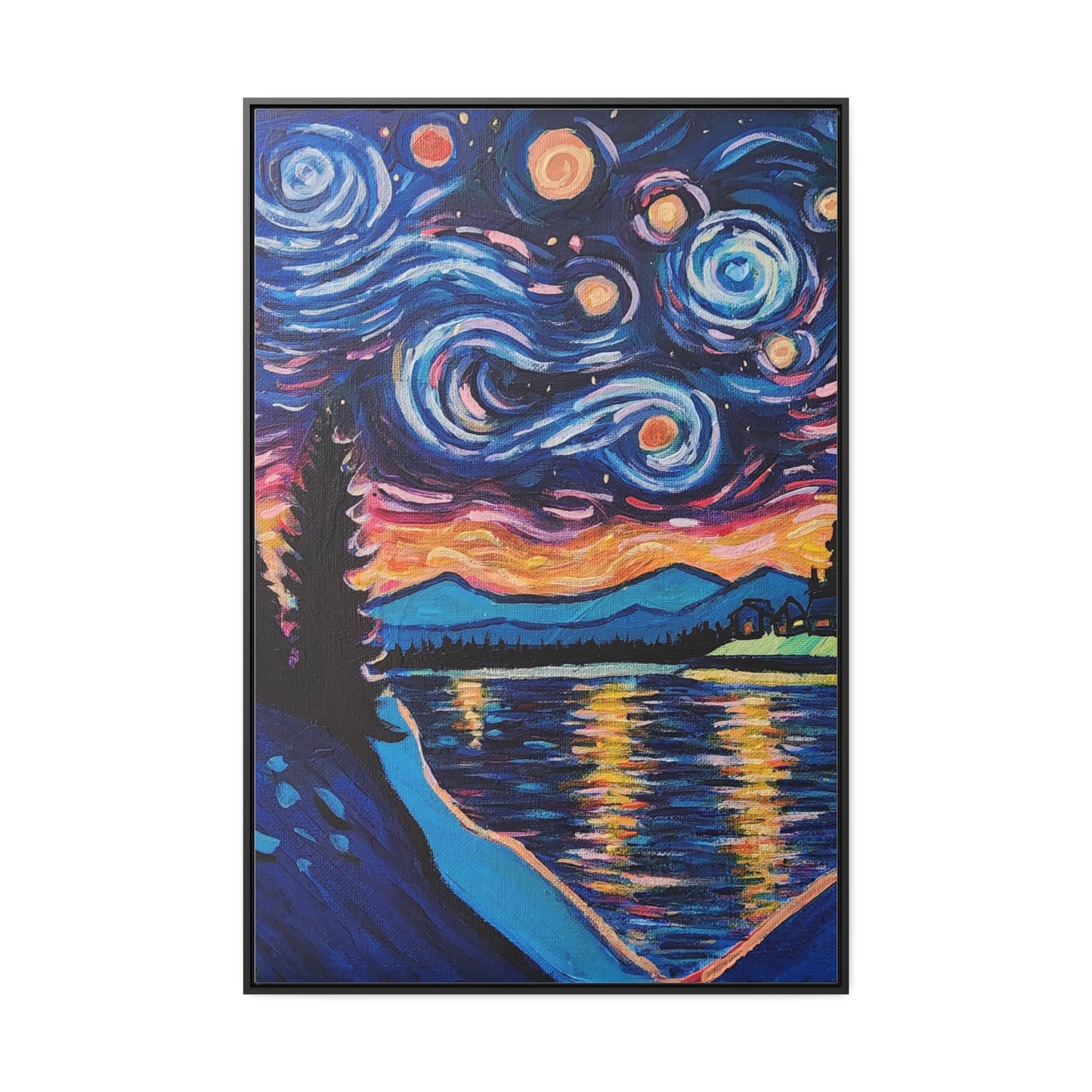 Starry Labrador Night - Gallery Canvas Wraps