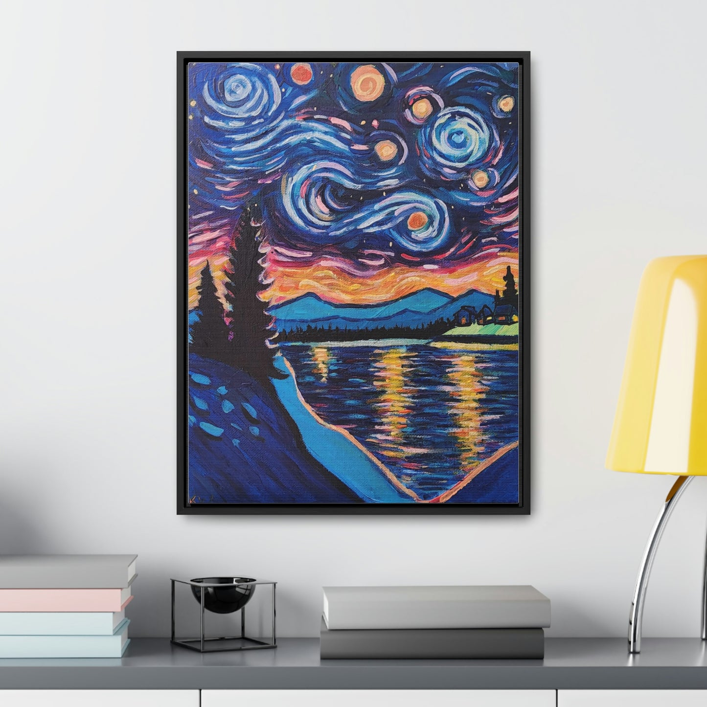 Starry Labrador Night - Gallery Canvas Wraps