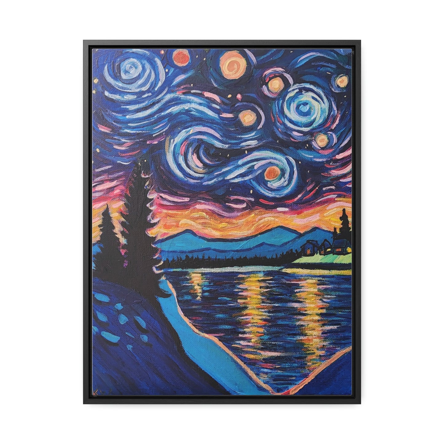 Starry Labrador Night - Gallery Canvas Wraps