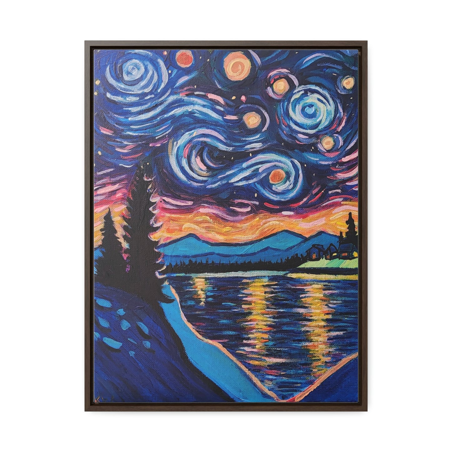 Starry Labrador Night - Gallery Canvas Wraps