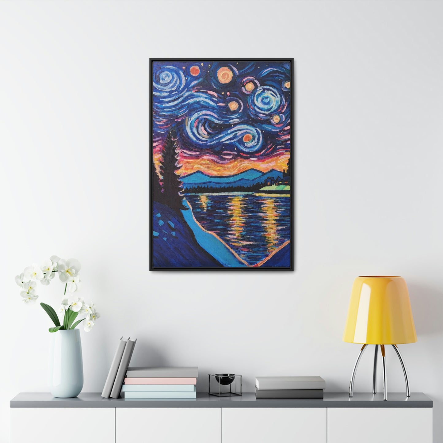 Starry Labrador Night - Gallery Canvas Wraps