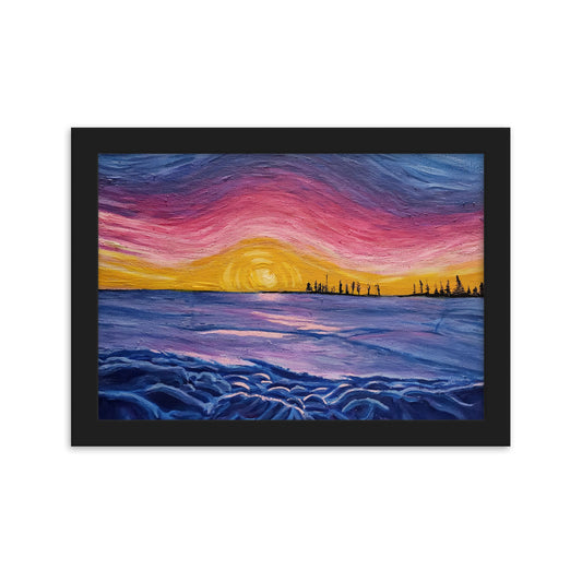 Sunset - Framed matte paper poster