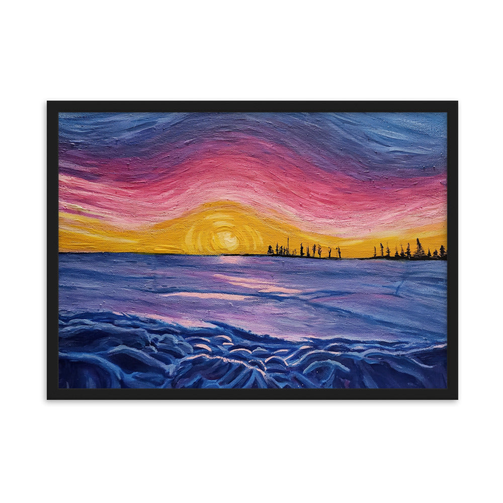 Sunset - Framed matte paper poster